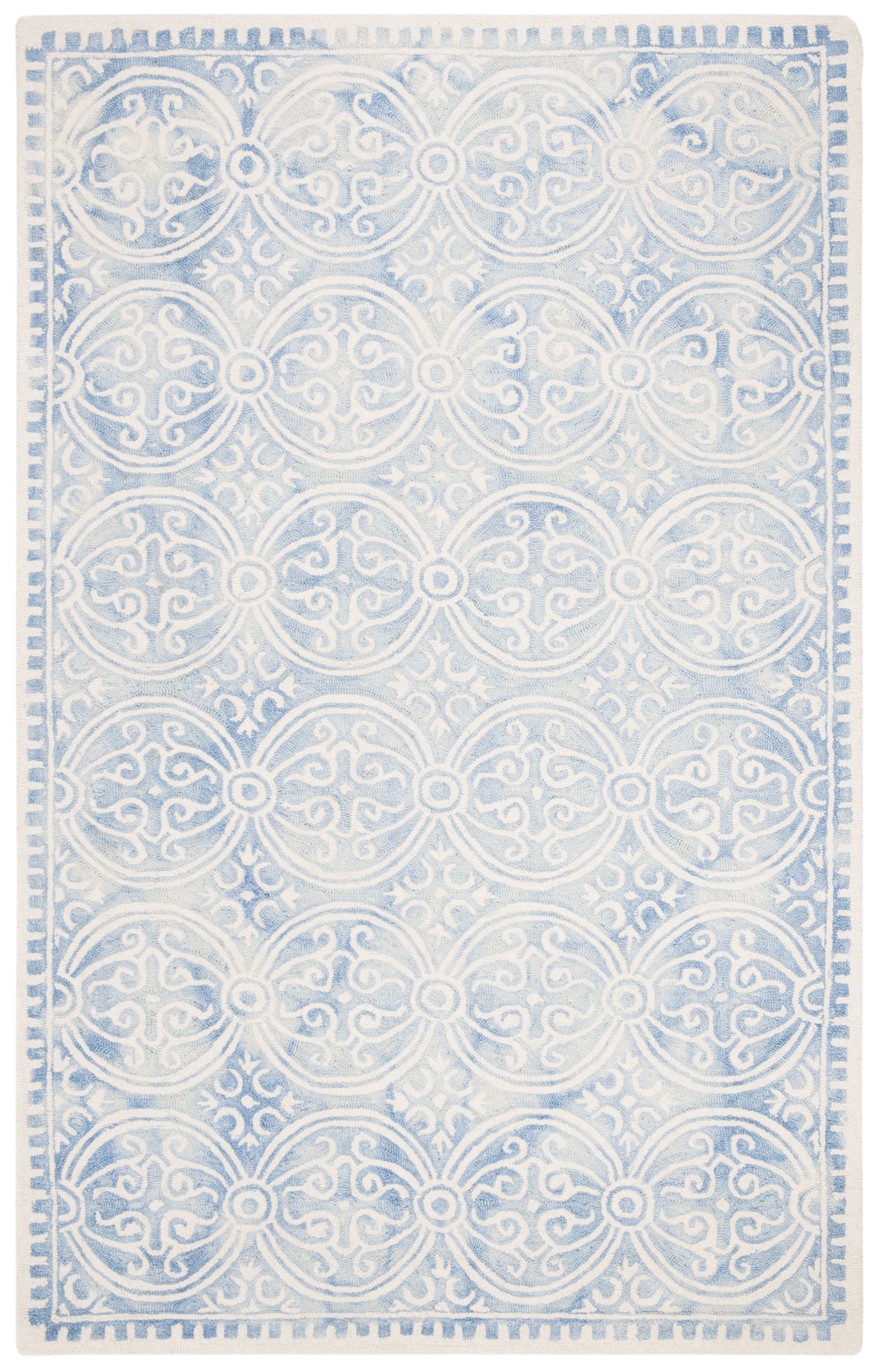 Safavieh Dip Dye Cyan Distressed Area Rug, Blue/Ivory, 5' x 8'