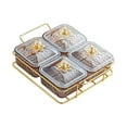 thumbnail image 4 of Recipiente para servir nueces de , tazones para servir refrigerios divididos, multiusos, bandeja de frutas secas con tapa para refrigerios, 4 gris de cuadrícula, 4 of 8