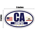 thumbnail image 3 of Flag of California / American Flag Oval 3M Vinyl Bumper Sticker Decal | Navy & Gold Lompoc, CA Sticker Vinyl Decal, 3 of 3