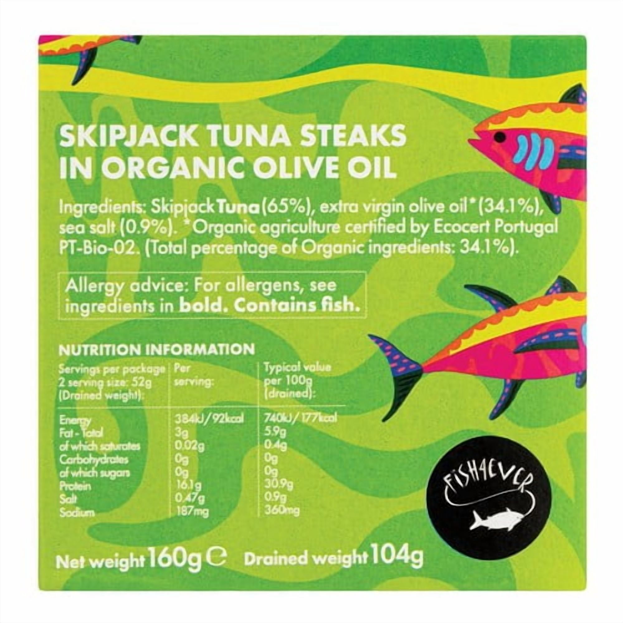 Fish 4 Ever Azores Skipjack Tuna Steaks in Olive Oil 160g, British Import (Pack of 3)