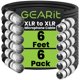 thumbnail image 1 of Cable de micrófono GearIt XLR macho a hembra de 1,8 m, paquete de 6 unidades, negro, 1 of 9