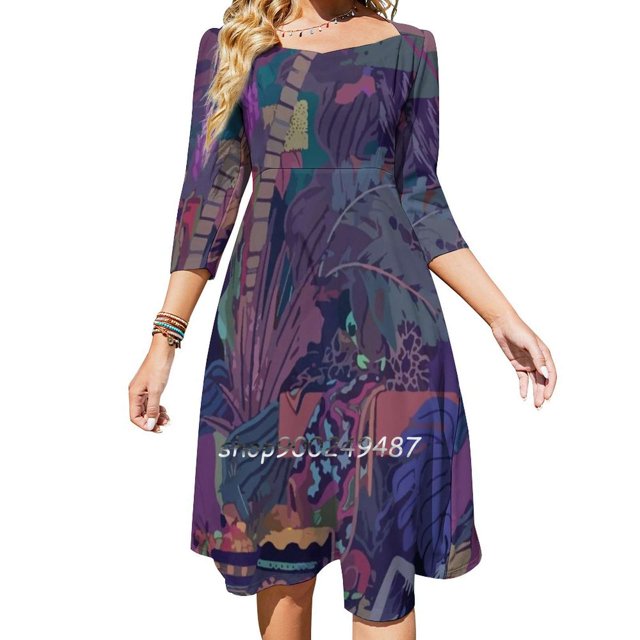 Animales de cristal / / Vestido acampanado con nudo de corazón de Zaba Diseño de moda Vestido holgado de talla grande Animales de cristal Álbum de música de Zaba Sonido