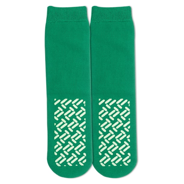 Ace Socks 2 Pairs Green Non Skid Hospital, Yoga, Pilates, Gripper