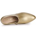 thumbnail image 4 of Botines Oxford con tacón grueso y punta en punta para mujer Oro 39, 4 of 6