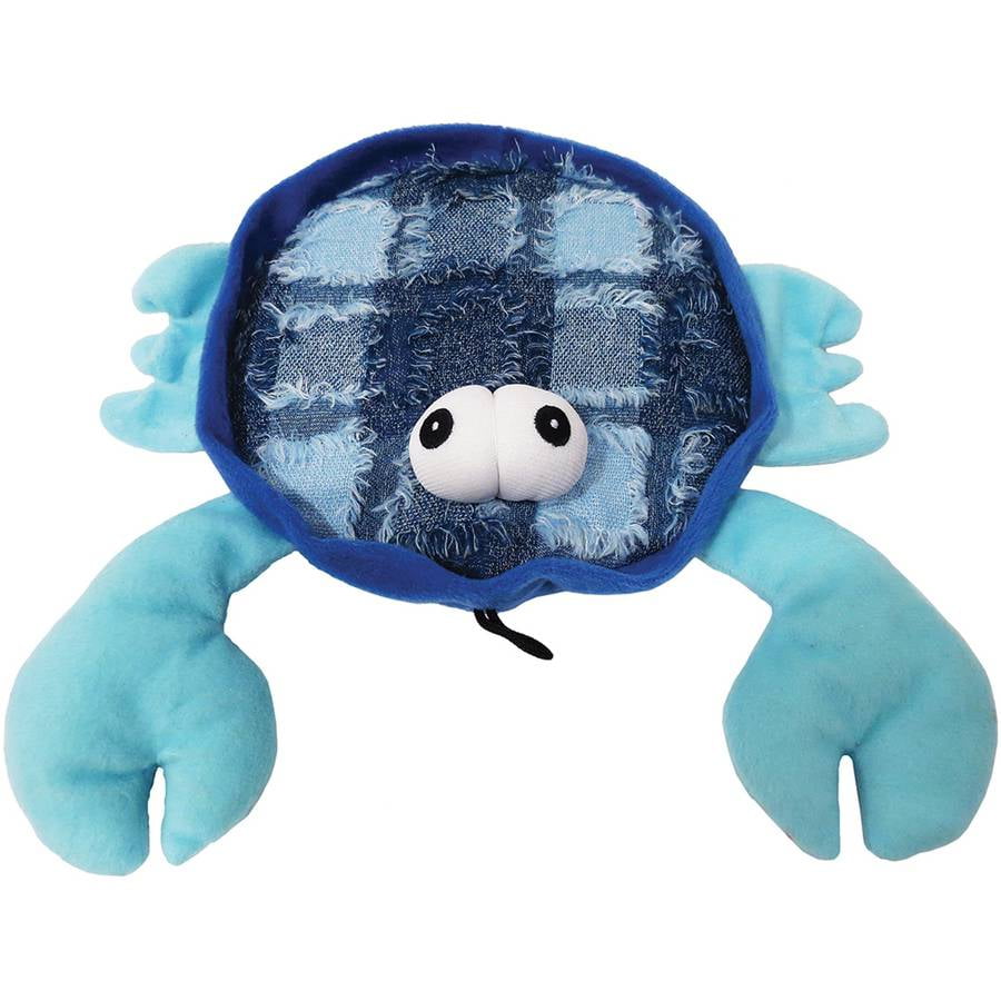 Plush Blue Claw Crab Dog Toy, 10.5