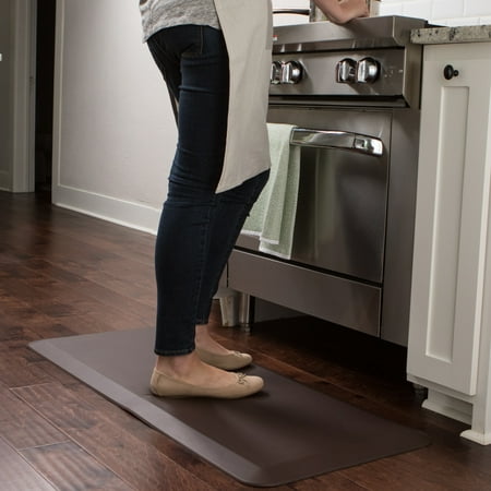 GelPro Designer Comfort 3/4" Thick Ergo-Foam Anti-Fatigue Kitchen Floor Mat, 20"x48", Leather Grain Truffle