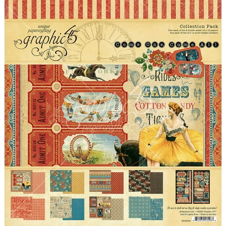 UPC: 0810070160968 | Graphic 45 Collection Pack 12 X12 -Come One  Come All!