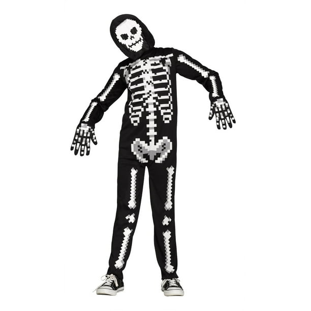 Funworld Costumes Childs Boy S Game Over Guy Pixel Skeleton Enemy Monster Costume Large 12 14 Walmart Com