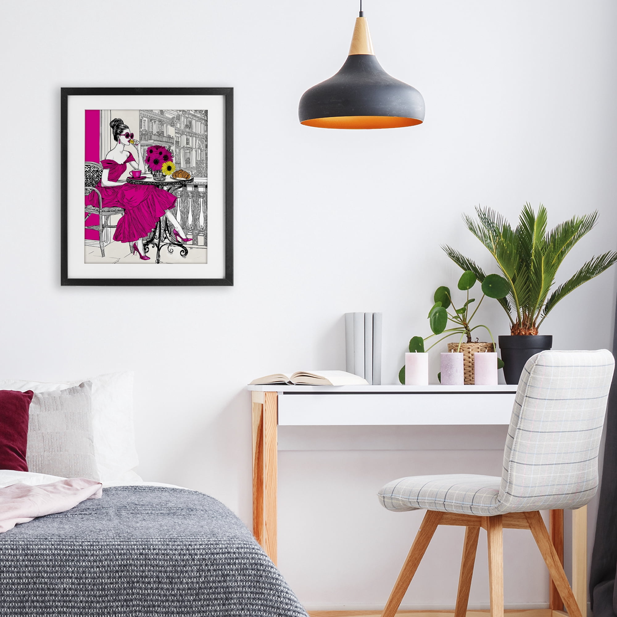 Stupell Industries Glamorous Brunch on Balcony Black Framed Print Under Glass, design by Jess Stempel