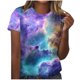 thumbnail image 1 of Blusas para las Mujeres Casual Manga Corta Impreso Suéter Superior, Cuello Redondo Camiseta de Moda para Diario, 1 of 5