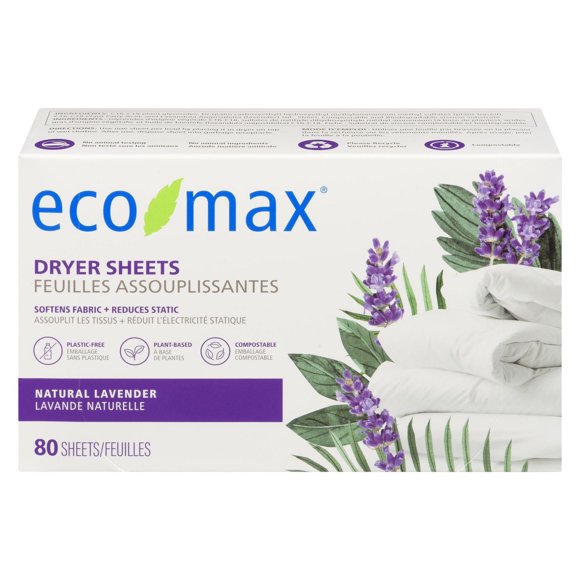 Eco-Max Natural Lavender Dryer Sheets 80 sheets