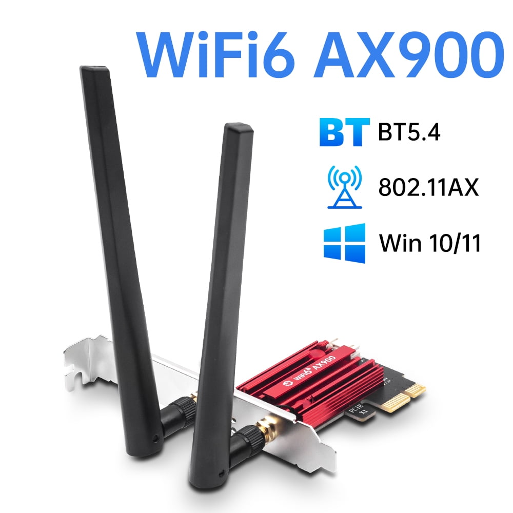 AX900 PCIe WiFi 6 Card for Desktop, 900Mbps Dual Band Wireless Adapter, Bluetooth 5.4, 802.11ax Gaming Network Card, Low-Profile Bracket, Windows 11/10