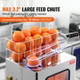 thumbnail image 3 of VEVOR Commercial Orange Juicer Machine, 120W Automatic Juice Extractor,Stainless Steel Orange Squeezer 20 Oranges/Minute,with Pull-Out Filter Box, Stainless Steel Cover, 2 Peel Collecting Buckets, 3 of 9