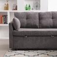 thumbnail image 6 of BISHE L Shaped Sectional Sofa with Pullout Bed, 81 Inch Convertible Sleeper with Reversible Chaise & Storage Seats, 2 in 1 Pull Out Couch with Side Pockets for Living Room, Apartment, Dark Gray, 6 of 7