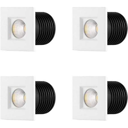 

Rayhil Sonic Mini 1-Inch Square Recessed LED Downlight Fixture 5W 400LM 3000K Warm White 4 Pack