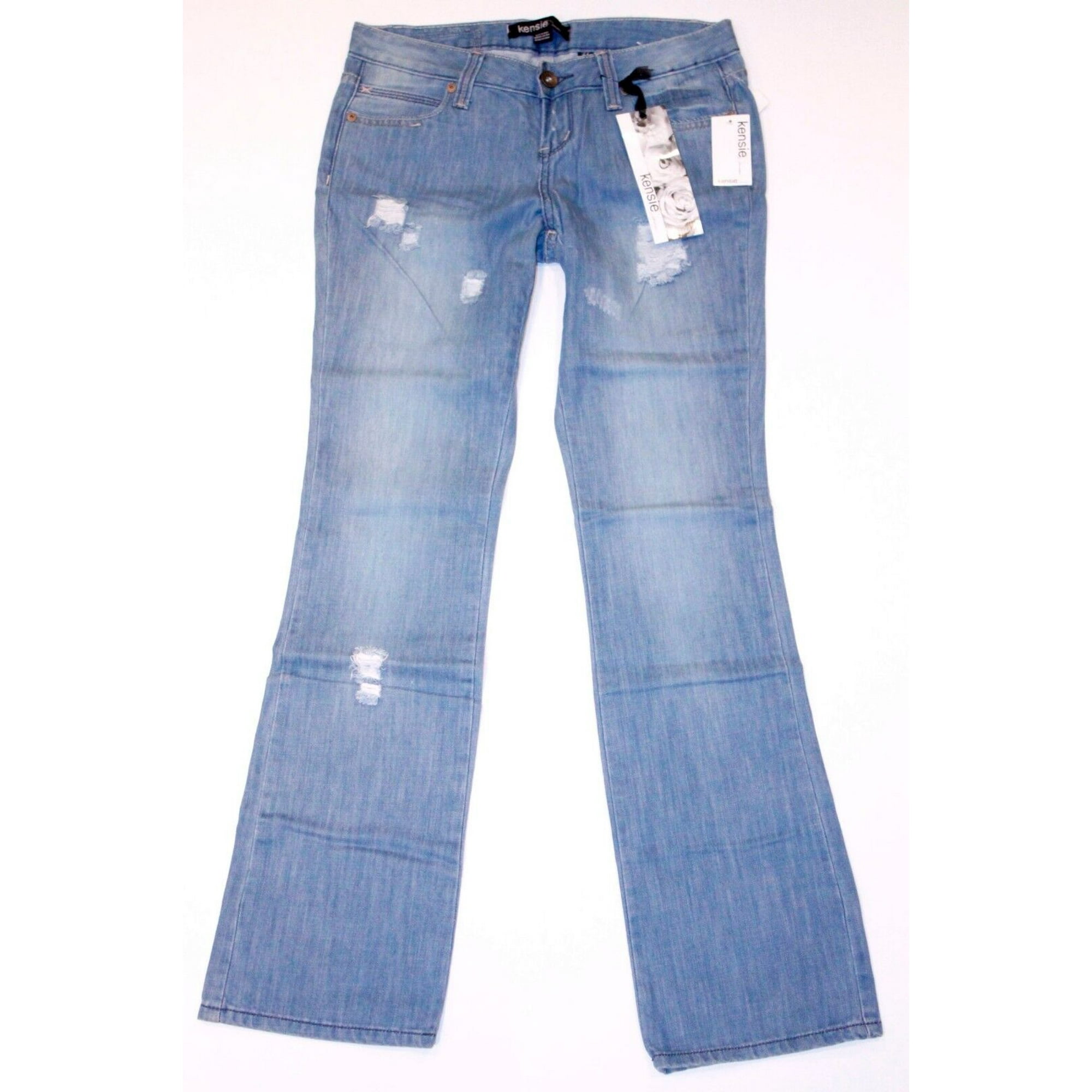 KENSIE Denim CURVY FIT Bootcut TORN WASH Jeans 27