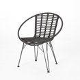 thumbnail image 4 of Noble House Highland Outdoor Wicker Dining Chair in Gray and Black (Set of 2), 4 of 10