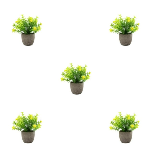 kurtrusly Realistic Artificial Succulent Low Maintenance Elegant Easy To Clean Artificial Money Tree In Pot yellow babysbreath 5Set
