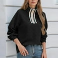 thumbnail image 4 of Ailaofu Womens Casual Textured Sweatshirt Colorblock Striped Collar Quarter Zip Long Sleeve Pullover Tops, 4 of 7