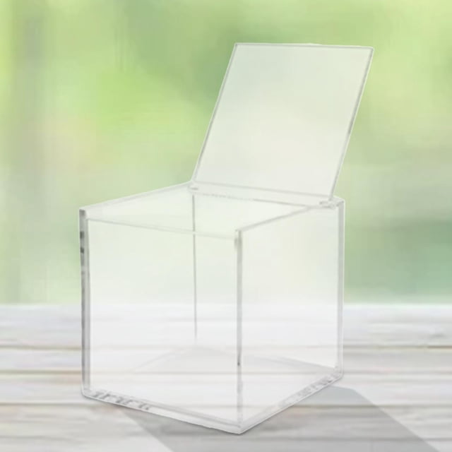 Caja de exhibición Clear Behor Storage Bold -Dust Transparent Home Organizer Container Contenedor Polvo -Dispap Contripe Desktop Almacenamiento con tapa S