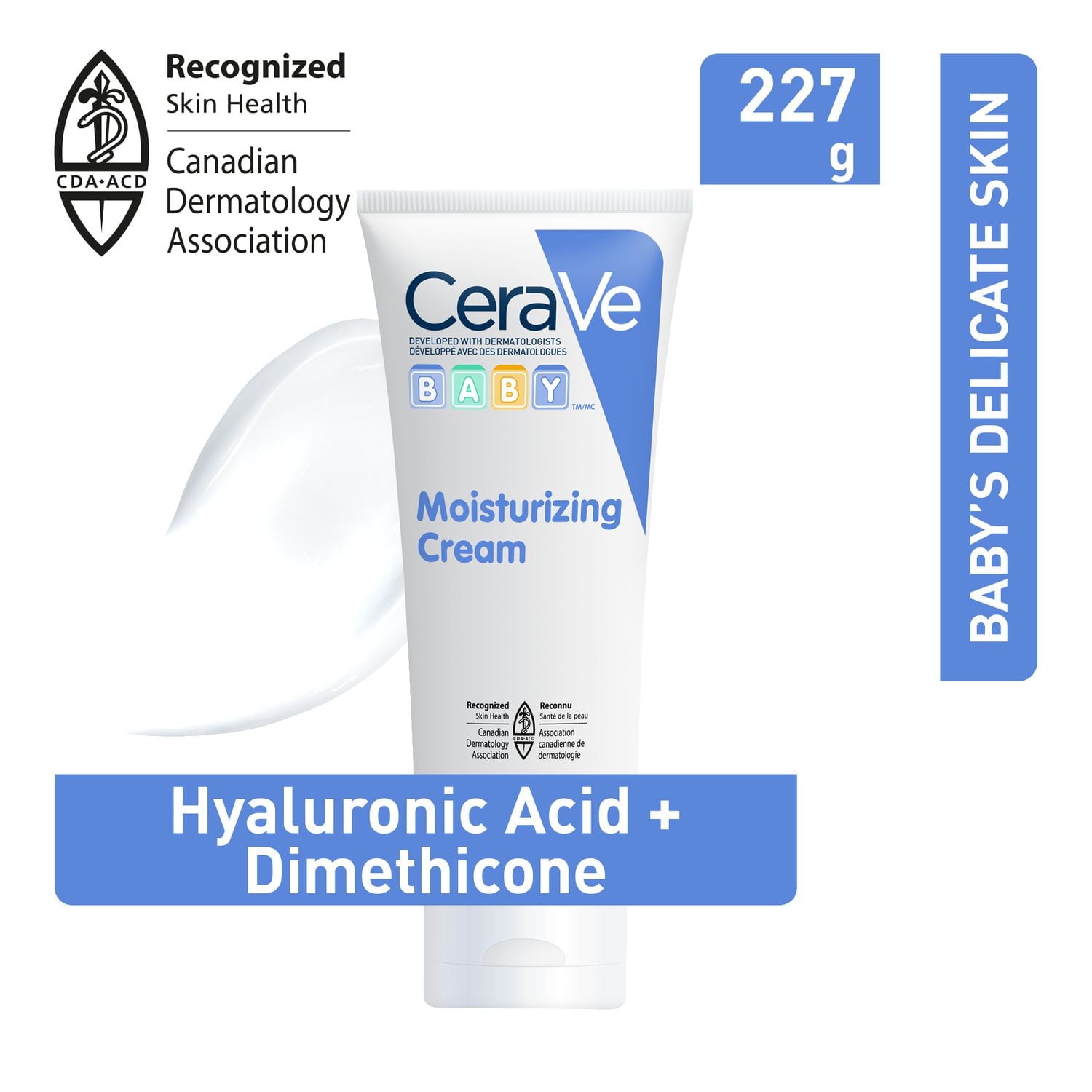 CeraVe Baby Moisturizing Cream, Rich Baby Cream with Ceramides and Hyaluronic Acid, 227g