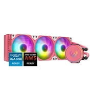 Vetroo V360 Pink 360mm CPU Water Liquid Cooler AMD/Intel LGA1200 Ready All-in-One Cooling System w/Controller 3X 120mm ARGB Motherboard Sync Fans High Efficiency 360mm Radiator