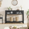 thumbnail image 2 of Yeshouse Mesa consola estrecha de 43'' con 2 cajones de cristal, mesa auxiliar de 2 niveles para recibidor, mesa auxiliar moderna con almacenamiento para sala de estar, pasillo o vestíbulo, 2 of 7