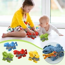 CREATITOY 2022 New DIY Assembled Dinosaur Toy Set (4 Pack) - Take Apart Dinosaur Models with Flexible Joints, Safe Educational Building Toys for Kids Hand-Eye Coordination