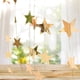 thumbnail image 1 of Nvzi Paquete de 2 guirnaldas de estrellas brillantes de 13 pies para decoración, banderines colgantes brillantes, bodas, cumpleaños, festivales, fiestas, pentagrama dorado, 1 of 4