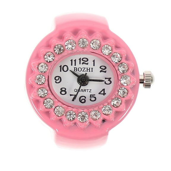 WHAMVOX Rhinestone Watch Ring Pink for Women 1Pcs 0.98x0.98x0.98in