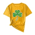 thumbnail image 5 of St Patrick Tees For Women Short Sleeve Crew Neck Festival Print Pullover Tops Holiday Casual Loose Stylish Blouse (XXL, Yellow), 5 of 5