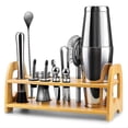 thumbnail image 1 of Ensemble Shaker à Cocktail, 13 Pcs en Acier Inoxydable Boston Shaker, avec Pot Shaker, Mixeur Doseur, Cuillère, Verseur, Mixeur, Passoire, Pinces, Liège, Liège, 1 of 2
