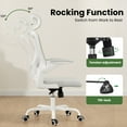 thumbnail image 5 of Ergonomic Office Chair, Home Office Desk Chair with Headrest, High Back Computer Chair with Armrests and Adjustable Lumbar Support for Home Office Study Room, White & Khaki, 5 of 10