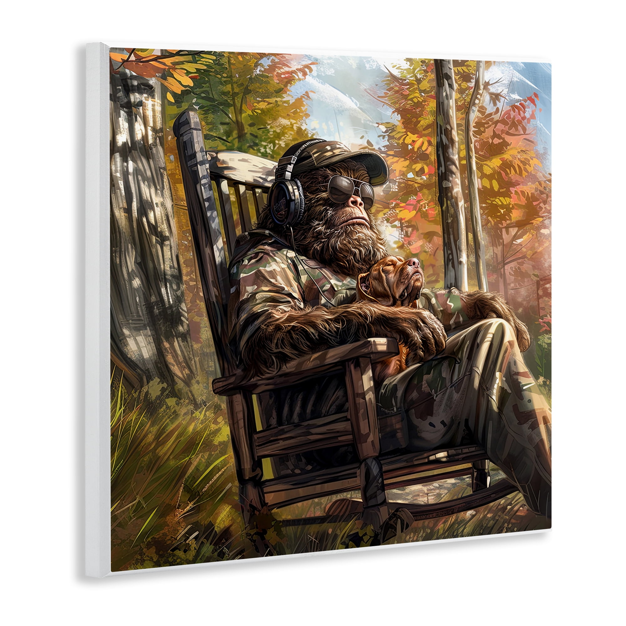 Mythical Creature with Headphones Wall Plaque Art, design by Jim Baldwin