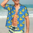 thumbnail image 5 of KLL Men's Hawaiian Shirt Short Sleeve Button Down Beach Shirts-Cute Yellow Rubber Ducks, 5 of 5