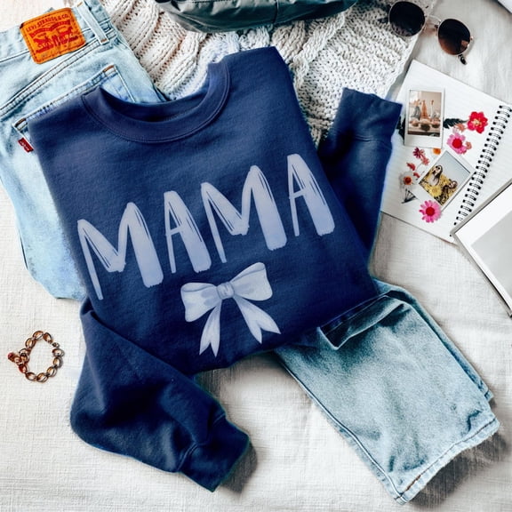 Mama Sweatshirt, Bow Mama Sweatshirt, Momma Sweatshirt, Mama Crewneck, Cute Mom Sweatshirt, Mommy Shirt, Mama, Mother'S Day Gift TSHIRT All Size S-5XL