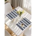 thumbnail image 5 of Navy Blue Geometric Placemats Set of 8, Modern Stripes Art Farmhouse Placemats for Dining Table, Place Mats for Kitchen Tabletop, Waterproof Wipeable Dining Table Mats Set, 5 of 9
