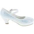 thumbnail image 6 of Link Girls Kids Dana-53K Rhinestone Heel Platform Dress Pumps, 6 of 7