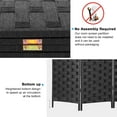 thumbnail image 6 of NiamVelo 4 Panel Wood Room Dividers Folding Privacy Screen Portable Screen Partition Wall Dividers for Home Office, Black, 6 of 8