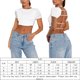 thumbnail image 2 of Chaqueta Camiseta de manga corta sexy sin espalda de color sólido Cgtredaw para Mujer Blanco T XXL, 2 of 7