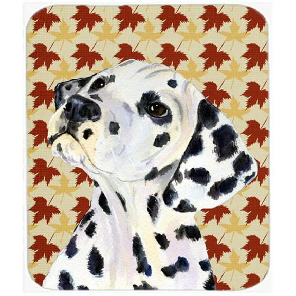Carolines Treasures  Dalmatian Fall Leaves Portrait Mouse Pad