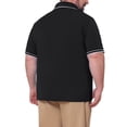 thumbnail image 3 of INSPIRE CHIC Men's Big & Tall Contrast Trim Short Sleeve Work Office Polo Shirt 2XL Black, 3 of 5
