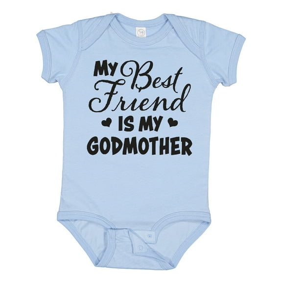 Inktastic My Best Friend is My Godmother with Hearts Boys or Girls Baby Bodysuit