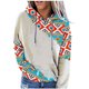 thumbnail image 1 of Sudadera con estampado geométrico para mujer Costura con capucha Impreso Tops sueltos Blusa Pompotops  gfhjh12616, 1 of 8