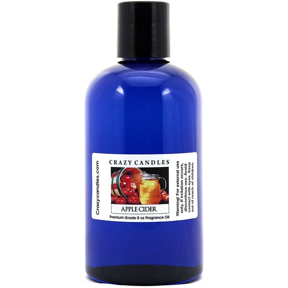 Crazy Candles 8oz Apple Cider 8 Fl Oz Bottle (237ml) Premium Grade Scented Fragrance Oil