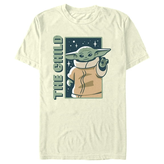 Men's Star Wars: The Mandalorian Grogu The Child Cute Animation Graphic Tee Beige 2X Large