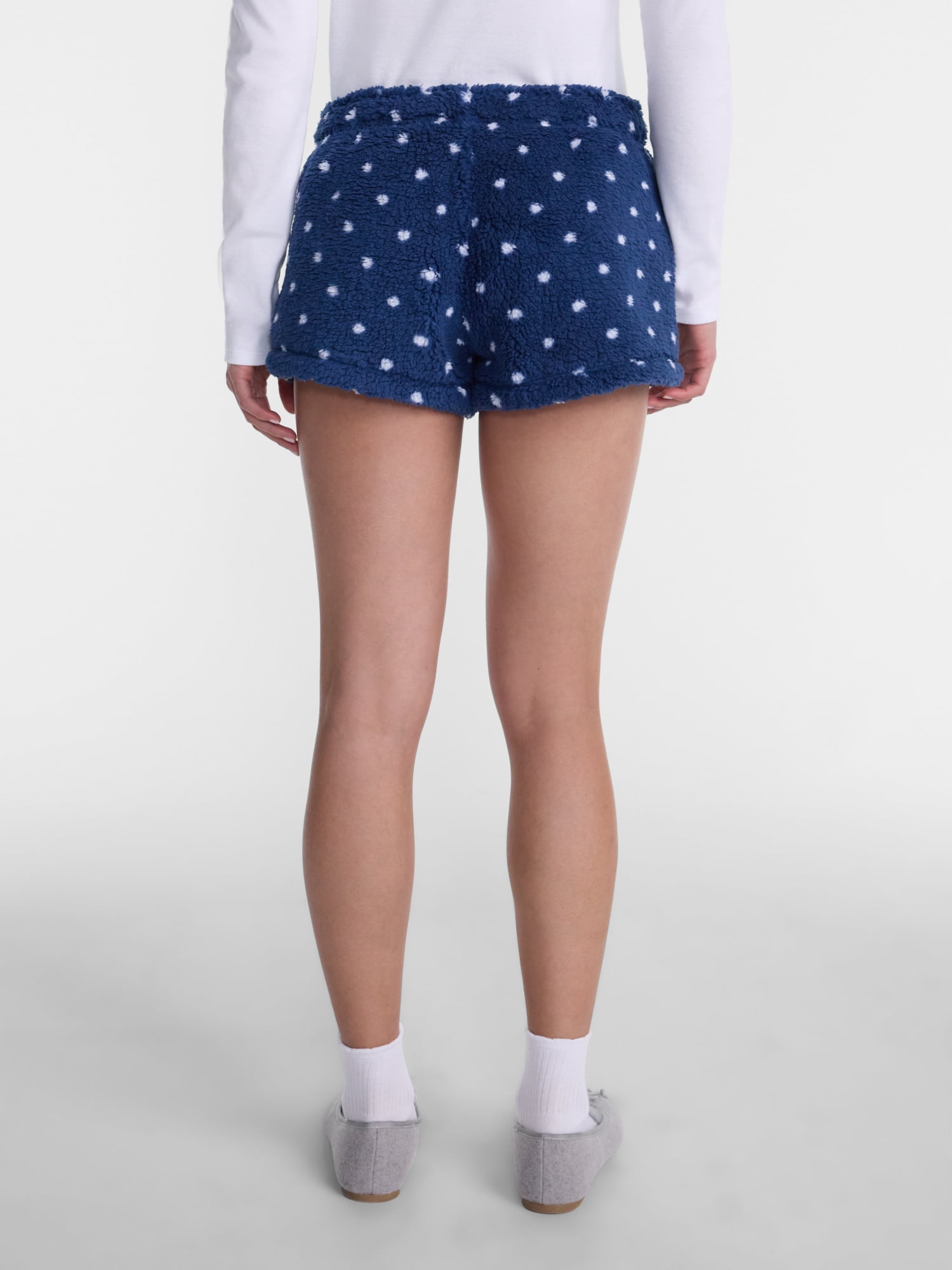 No Boundaries Faux Shearling Plush Shorts, 2.5'' Inseam, Women's XXS-XXL