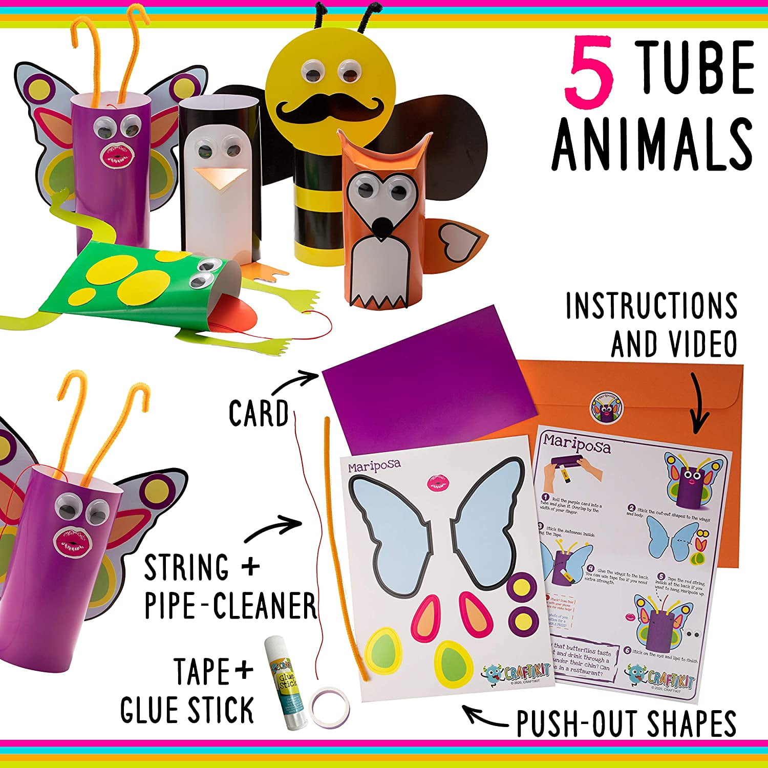 mumaloo arts crafts kit for girls, kid craft kits, all inclusive