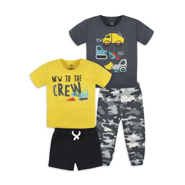 Gerber Baby Boy Shirts, Shorts & Pants Outfit Set, 4Piece