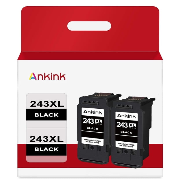 Cartuchos de tinta Ankink 243XL negros, paquete de 2 unidades para impresora Canon